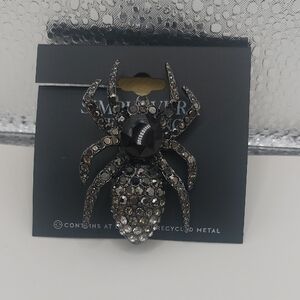 Simply Vera by Vera Wang Jet Toned Crystal Halloween Spider Pin